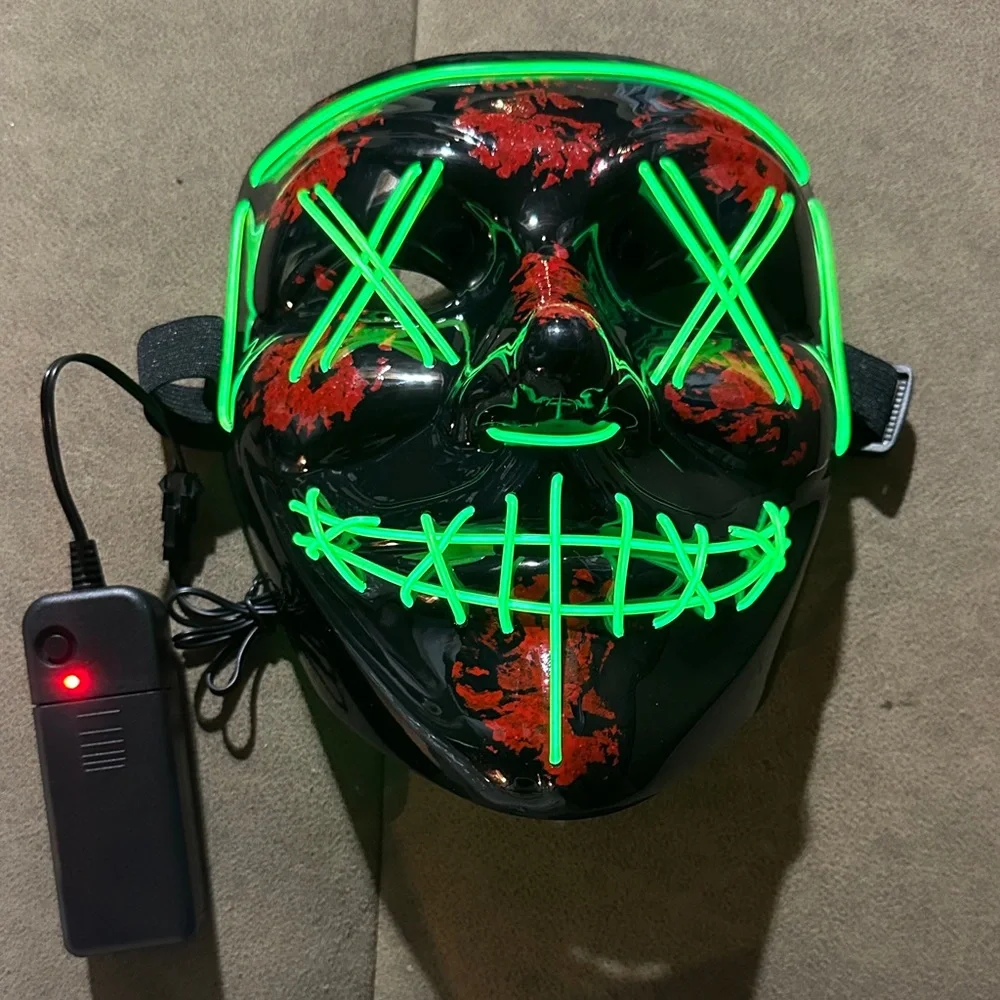 Black and Red LED Halloween Mask